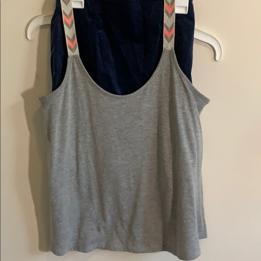 Gray strappy tank top